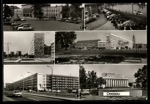 AK Dessau, Hauptbahnhof, Wilhelm-Pieck-Strasse, Gasthaus Kornhaus, Landestheater