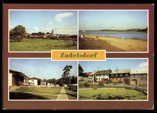 AK Zadelsdorf /Zeulenroda, Ortsansicht, Strandbad, Bungalowdorf