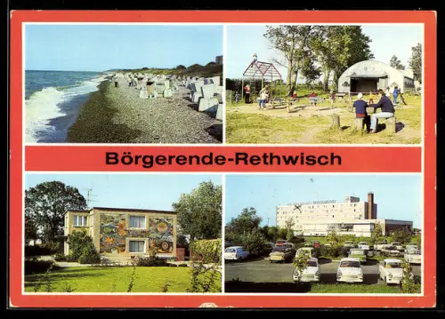 AK Börgerende-Rethwisch /Bad Doberan, Strand, Kinderspielplatz am Zeltplatz, FDGB-Erholungsheim Waterkant