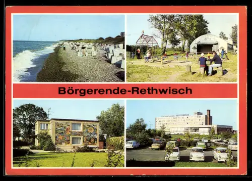 AK Börgerende-Rethwisch /Bad Doberan, Kinderspielplatz, Strand, Ferienheim des VEB Energiekombinat Potsdam
