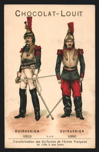 Sammelbild Chocolat Louit-Freres & Co, Bordeaux, Cuirassier 1810 et 1890