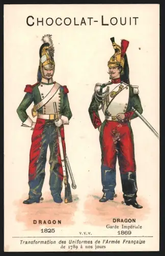 Sammelbild Chocolat Louit-Freres & Co, Bordeaux, Dragon 1825 et 1869