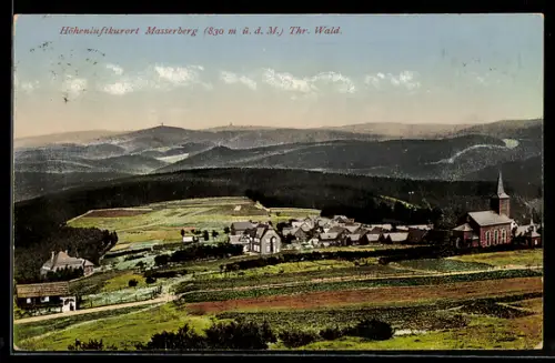 AK Masserberg, Höhenluftkurort, Gesamtansicht aus der Ferne