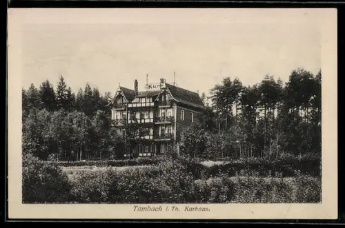 AK Tambach i. Thür., Kurhaus in der Aussenansicht