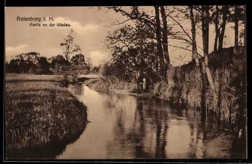 AK Rotenburg i. H., Flusspartie an der Wiedau