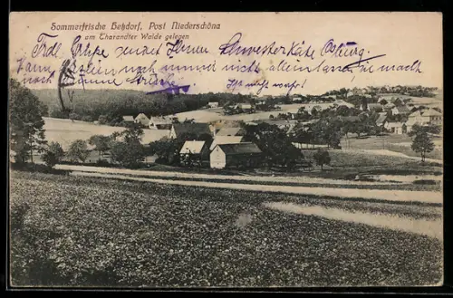 AK Betzdorf /Niederschöna, Totalansicht des Ortes am Tharandter Wald