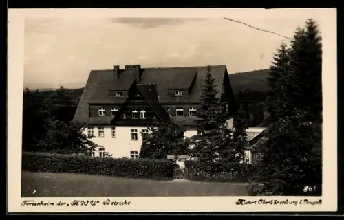AK Oberbärenburg, Ferienheim der KWU-Betriebe, Aussenansicht