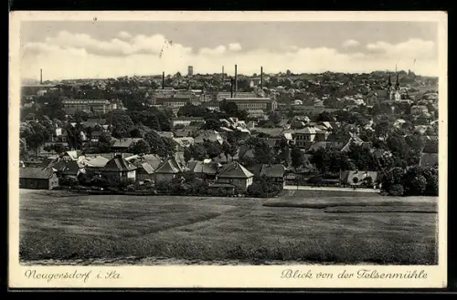 AK Neugersdorf, Blick von der Felsenmühle auf den Ort