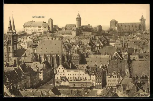 AK Nürnberg, Totalansicht aus der Vogelschau