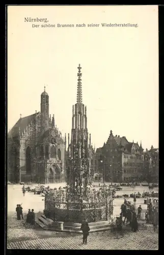 AK Nürnberg, Schöner Brunnen nach dessen Wiederherstellung