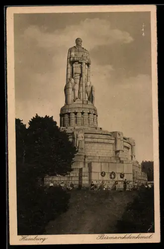 AK Hamburg-St.Pauli, Bismarckdenkmal