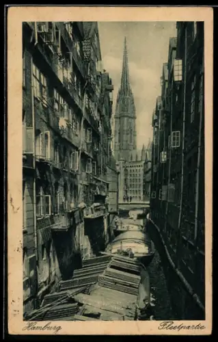 AK Alt-Hamburg, Fleetpartie mit Kirche