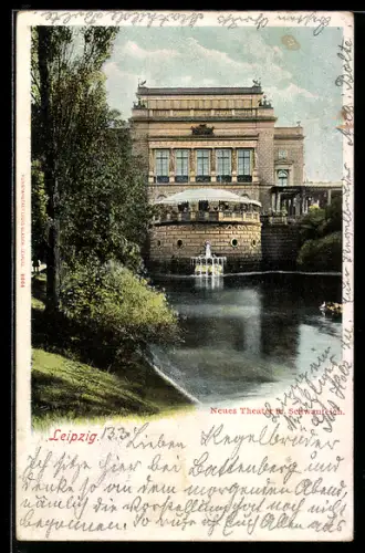 AK Leipzig, Neues Theater mit Schwanteich
