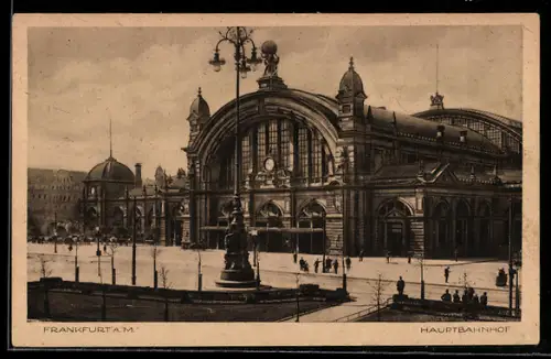 AK Frankfurt a. M., Hauptbahnhof mit Anlage