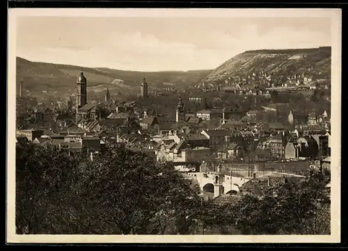 AK Jena, Stadtansicht vom Hausberg aus