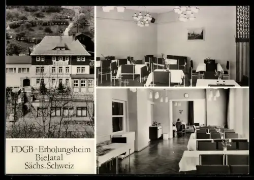 AK Bielatal /Sächsische Schweiz, FDGB-Erholungsheim, Innenansicht