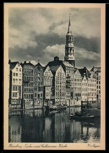 AK Hamburg, Nicolai- und Catharinen-Kirche