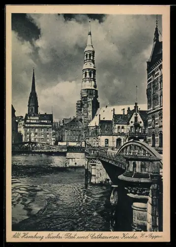AK Hamburg, Nicolai- und Catharinen-Kirche
