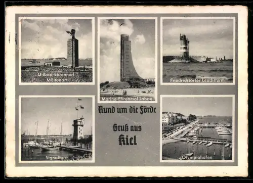 AK Kiel, U-Boot-Ehrenmal Möltenort, Marine-Ehrenmal Laboe, Friedrichsorter Leuchtturm, Olympiahafen, Signalturm
