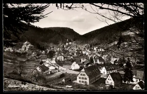 AK Elmstein, Ortsansicht mit Bergpanorama