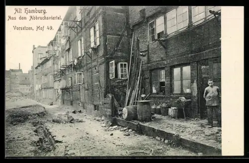 AK Alt-Hamburg, Vorsetzen, Hof 49, aus dem Abbruchsviertel