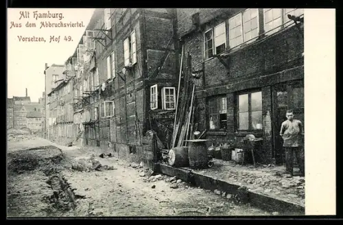 AK Alt-Hamburg, Vorsetzen, Hof 49, aus dem Abbruchsviertel