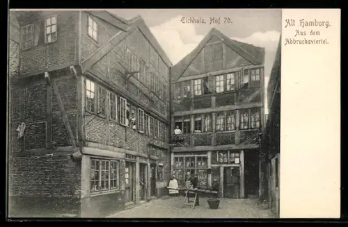 AK Alt-Hamburg, Abbruchsviertel, Eichholz, Hof 70