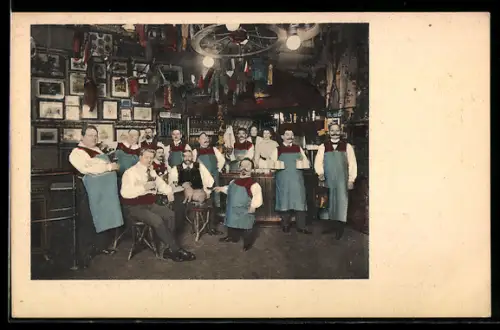 AK Berlin, Erste Berliner Original-Bauernschänke, Jägerstrasse 63, H. Engmann, Liliputanerals Kellner
