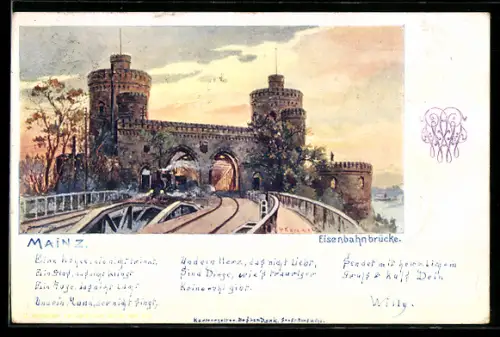 AK Mainz, An der Eisenbahnbrücke