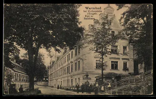 AK Warmbad i. Erz., Strassenpartie am Kur- & Badehaus