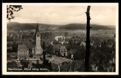 AK Saarbrücken, Blick zur Christ. König Kirche