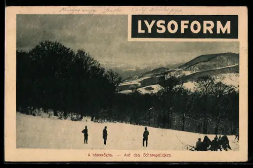 AK Reklame für Lysoform Desinfektionsmittel, Winterliche Landschaft