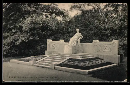 AK Franzensbad, Denkmal von Kaiserin Elisabeth (Sissi) von Österreich