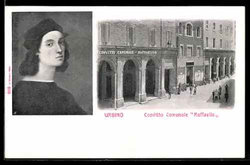 AK Urbino, Convitto Comunale Raffaello, Porträt Raffaello