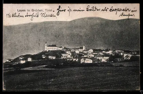 AK Lajen, Panoramica del villaggio in Gröden, Tirolo