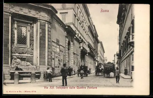AK Roma, Via XX Settembre dalle Quattro Fontane