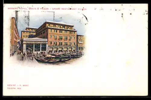 AK Venezia, Hotel Manin & Pilsen sul Canal Grande con gondole