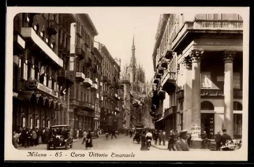 AK Milano, Corso Vittorio Emanuele con il Duomo sullo sfondo