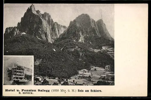 AK Seis am Schlern, Hotel e Pensione Salegg con vista sul gruppo del Catinaccio