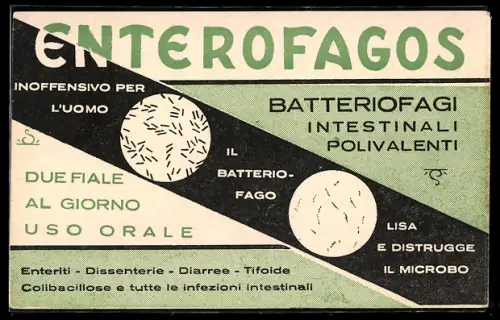 AK Enterofagos, Batteriofagi Intestinali, Buono, Laboratorio di Chimica Medica e Dell` Antipiol, Torino