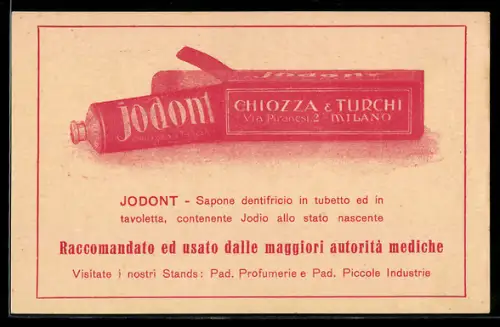 AK Jodont, Sapone dentifricio, Chiozza & Turchi, Milano