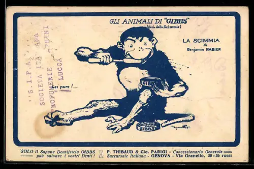 AK Gibbs Dentifrice, P. Thibaud & Cie. Parigi, Gli Animali di Gibbs, La Scimmia