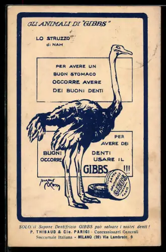 AK Gibbs Savon Dentifrice, P. Thibaud & Cie. Parisi, Gli Animali di Gibbs, Lo Struzzo