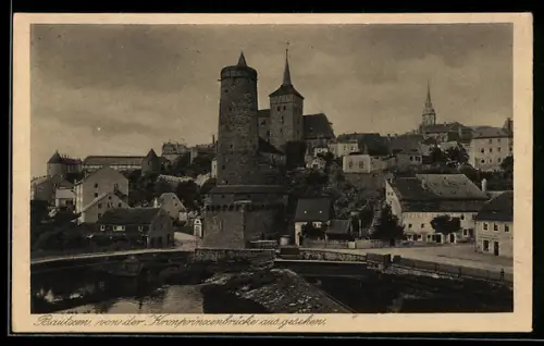 AK Bautzen, Ortsansicht von der Kornprinzenbrücke aus gesehen