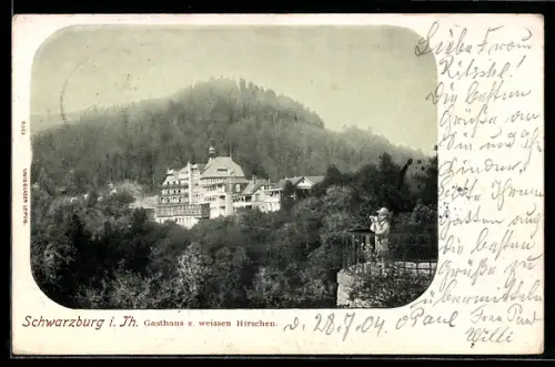AK Schwarzburg i. Th., Gasthaus z. weissen Hirschen