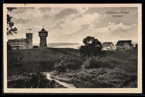 AK Göhren a. Rügen, Nordperd, Wasserturm, Villen