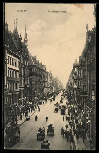 AK Berlin, Friedrichstrasse mit Passanten