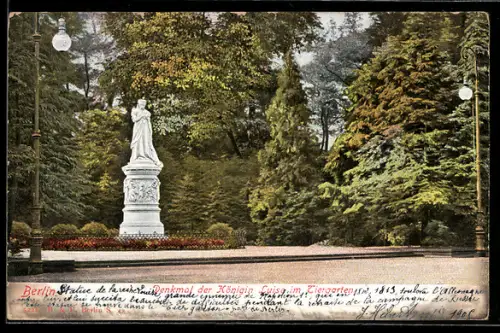 AK Berlin, Denkmal der Königin Luise im Tiergarten