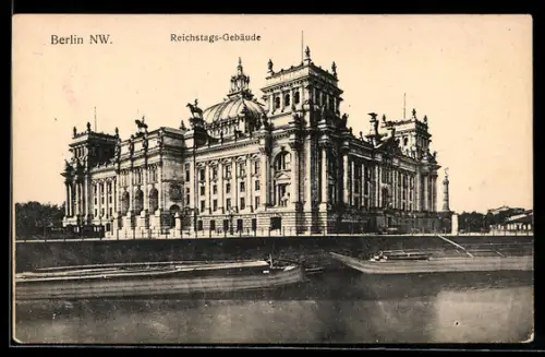 AK Berlin-Tiergarten, Blick zum Reichstags-Gebäude