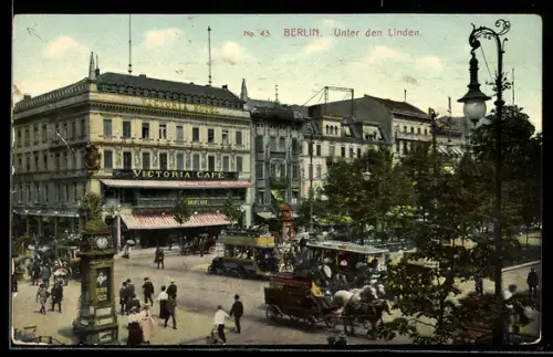 AK Berlin, Unter den Linden, Victoria Café